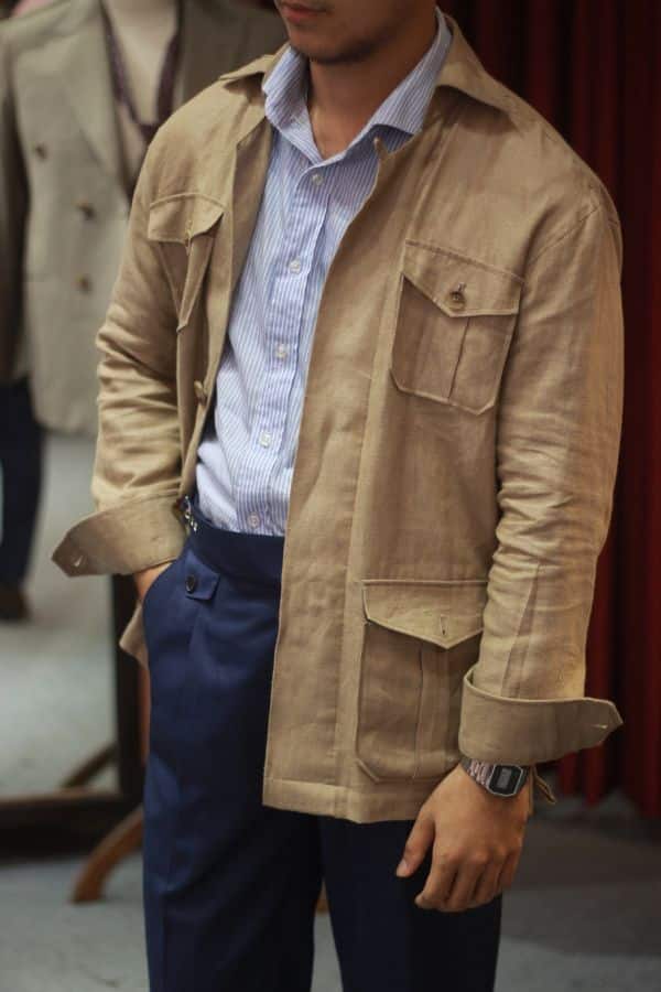 safari linen summer jacket