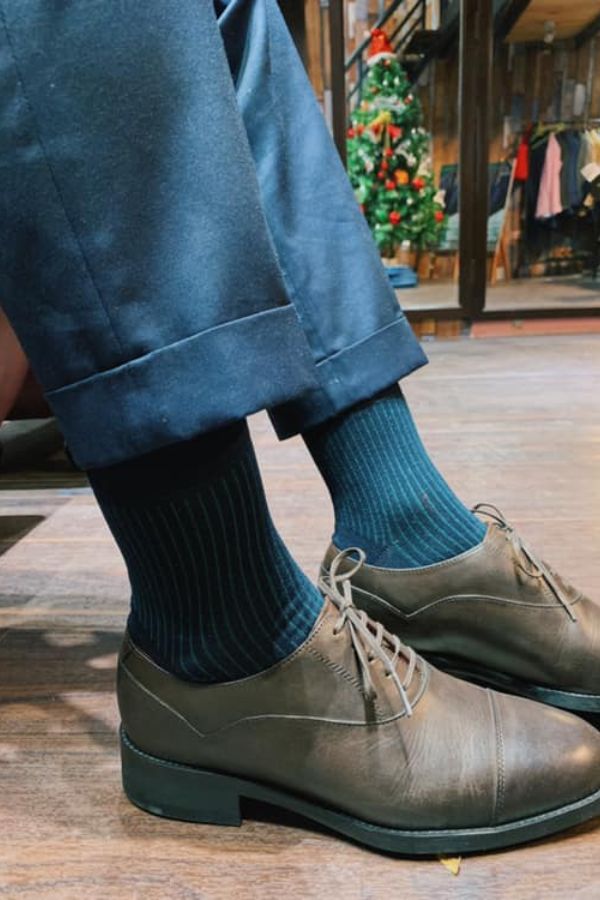 navy suit with shoes