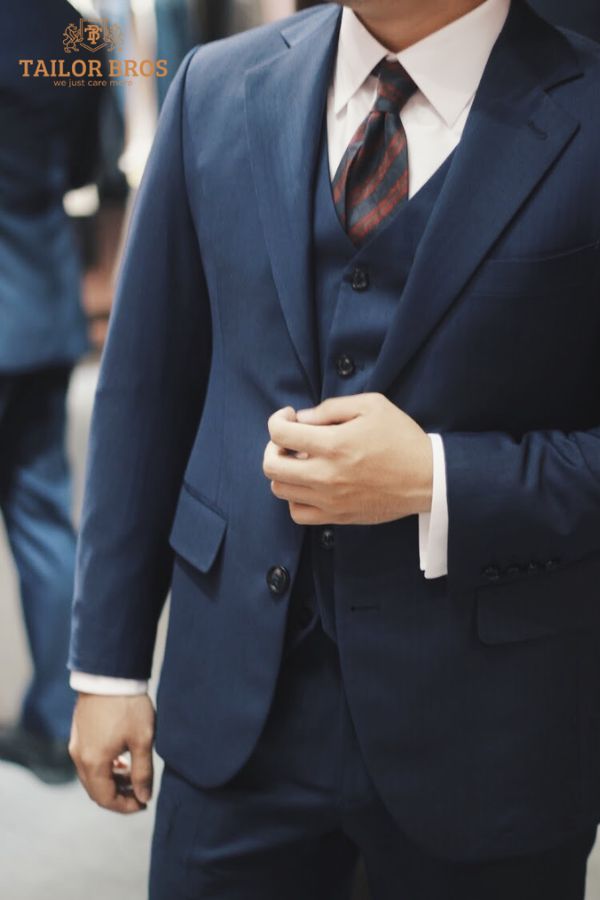 dark navy suit wedding