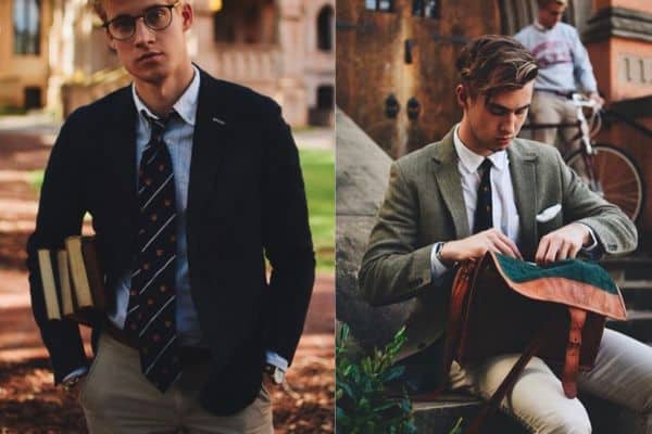 students wear suits at college